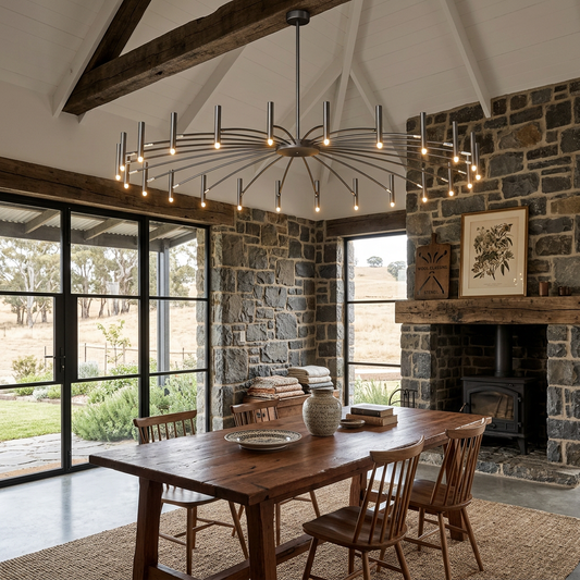 Elara Haus Stylish Nordic-Style Integrated LED Chandelier – Wide Profile Design