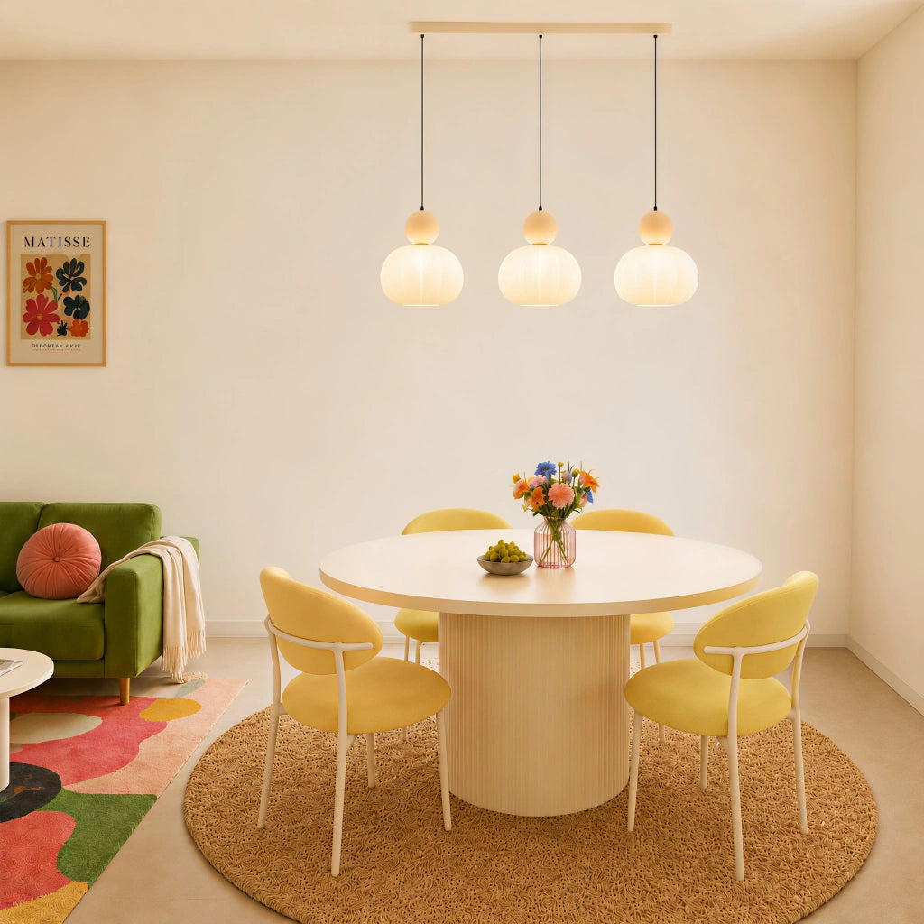 Elara Haus Two Tier Gourd Glass Pendant Lamp