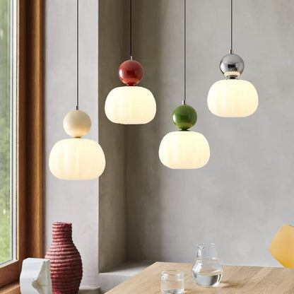 Elara Haus Two Tier Gourd Glass Pendant Lamp