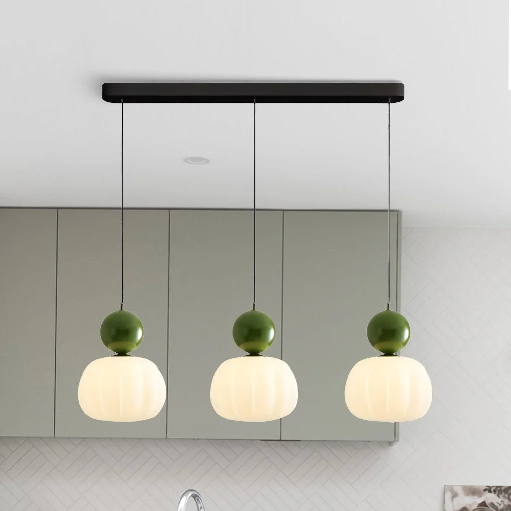 Elara Haus Two Tier Gourd Glass Pendant Lamp