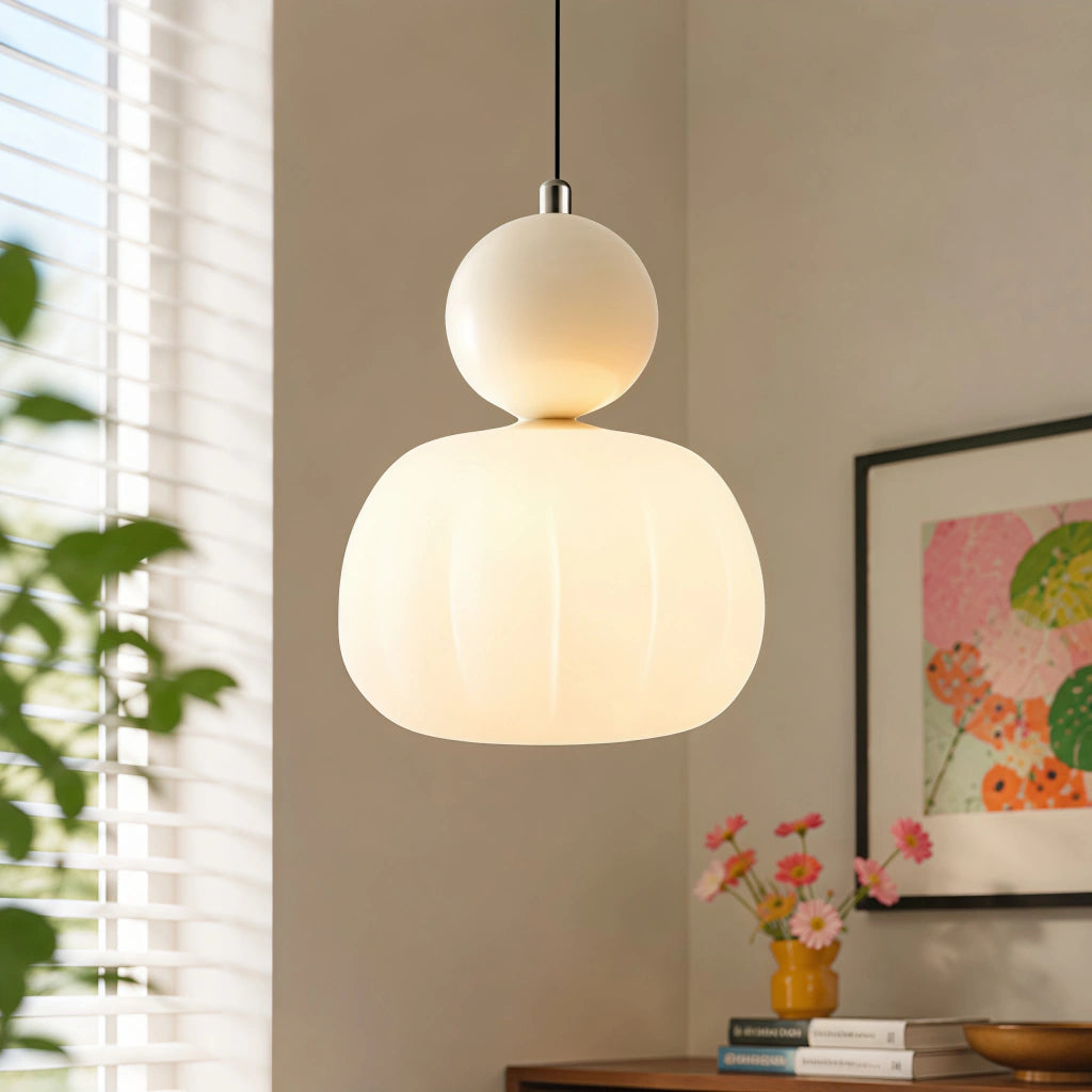 Elara Haus Two Tier Gourd Glass Pendant Lamp