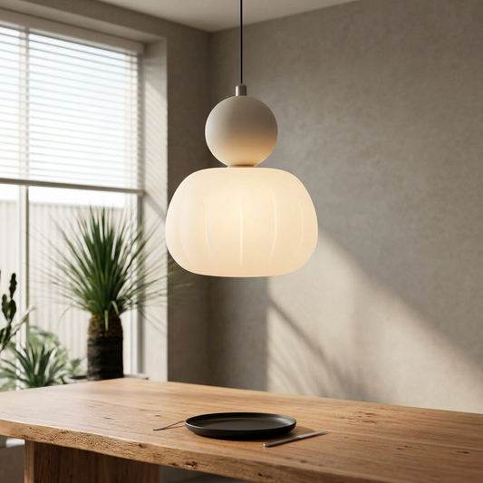 Elara Haus Two Tier Gourd Glass Pendant Lamp