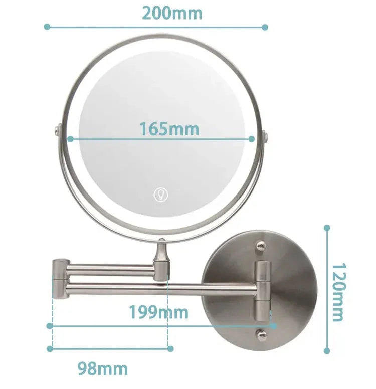 Elara Haus Vanity Mirror with Lights - Chrome Finish LED Makeup Mirror