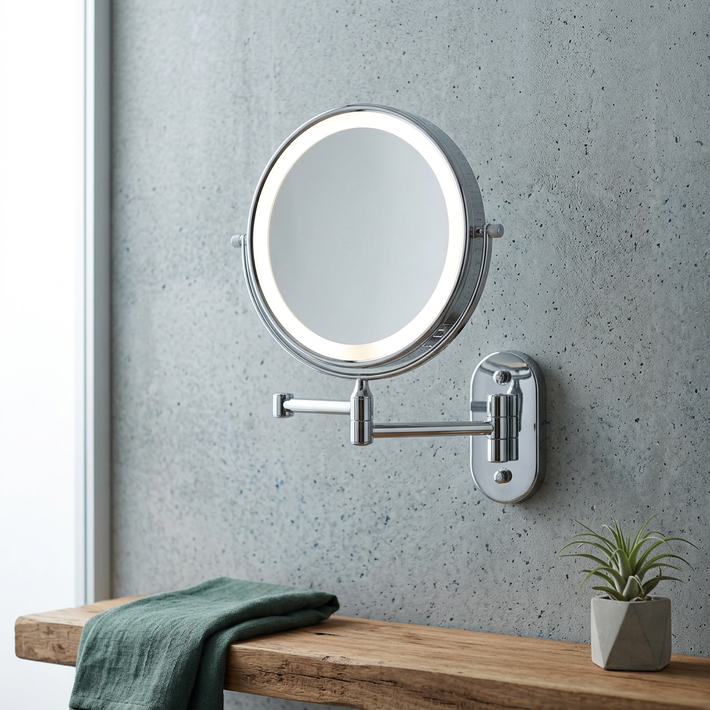 Elara Haus Vanity Mirror with Lights - Chrome Finish LED Makeup Mirror
