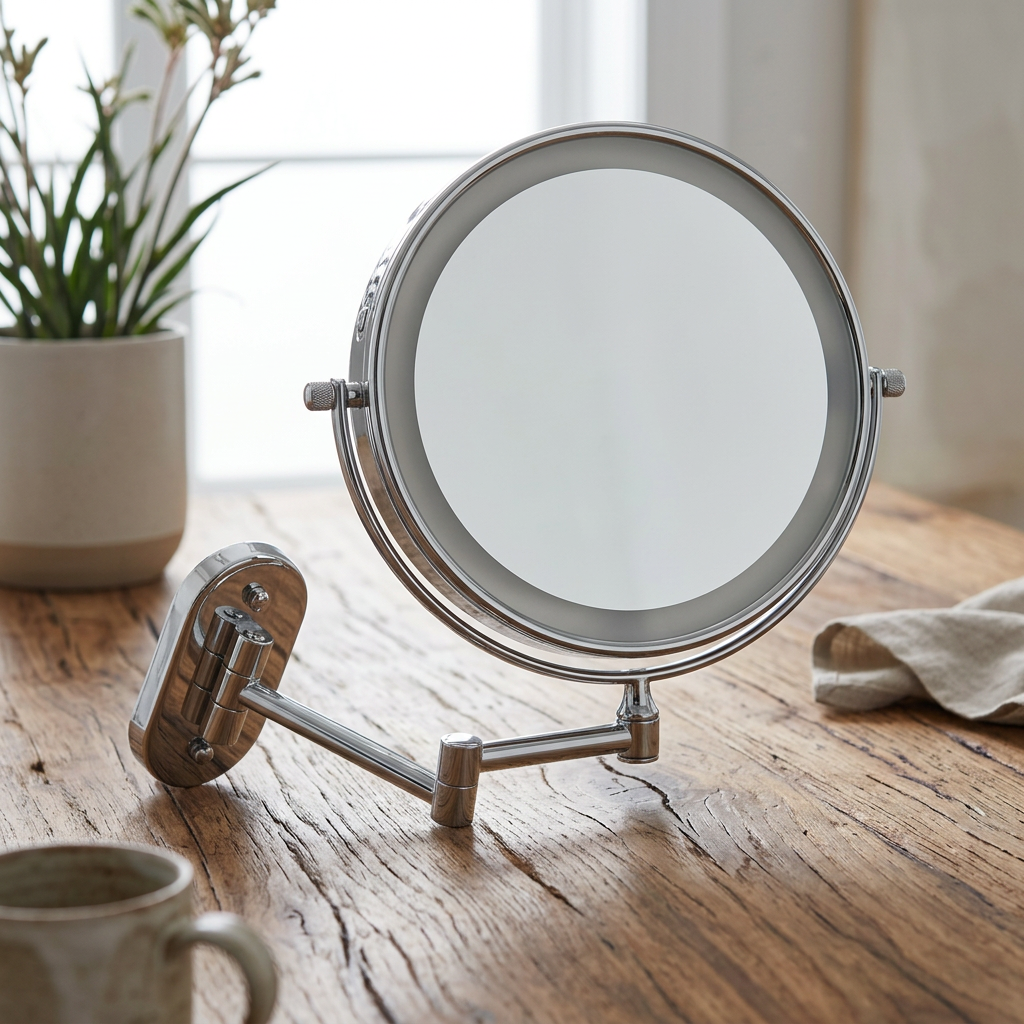 Elara Haus Vanity Mirror with Lights - Chrome Finish LED Makeup Mirror