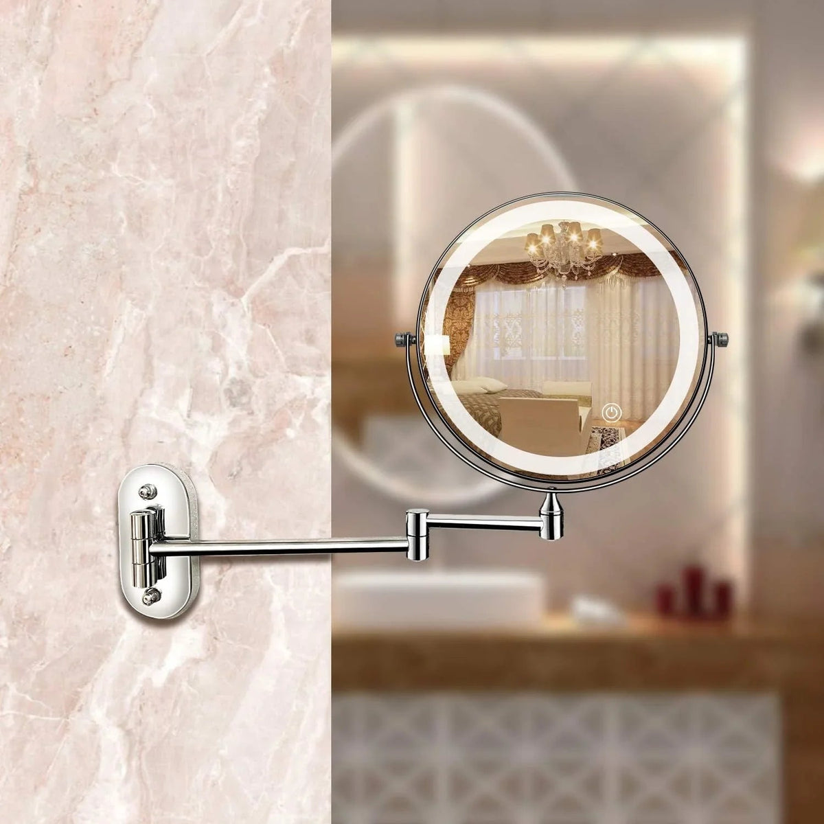 Elara Haus Vanity Mirror with Lights - Chrome Finish LED Makeup Mirror