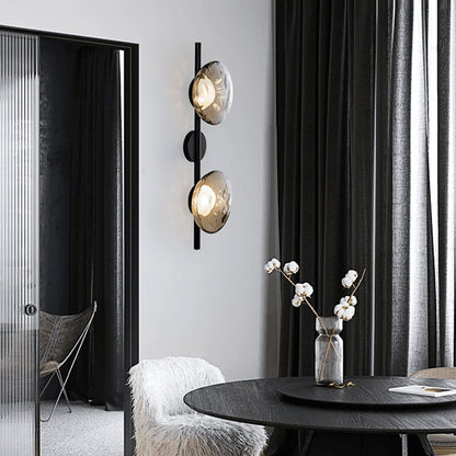 Elara Haus Vertical Dual-Light with Rippled Glass Shades