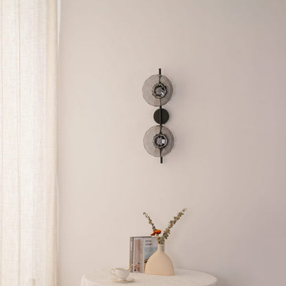 Elara Haus Vertical Dual-Light with Rippled Glass Shades