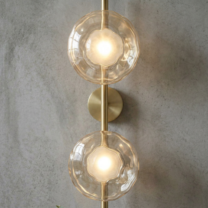 Elara Haus Vertical Dual-Light with Rippled Glass Shades