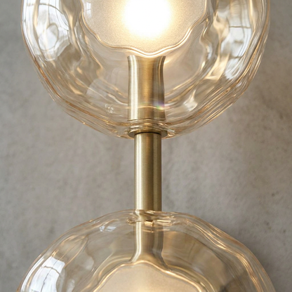 Elara Haus Vertical Dual-Light with Rippled Glass Shades