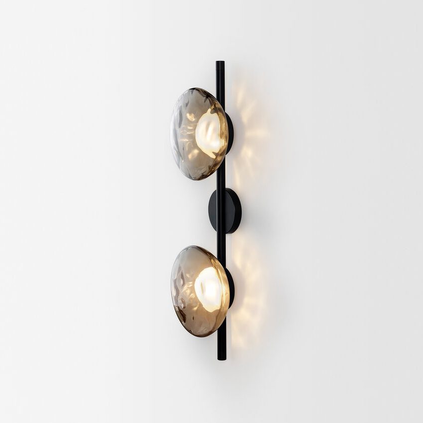 Elara Haus Vertical Dual-Light with Rippled Glass Shades