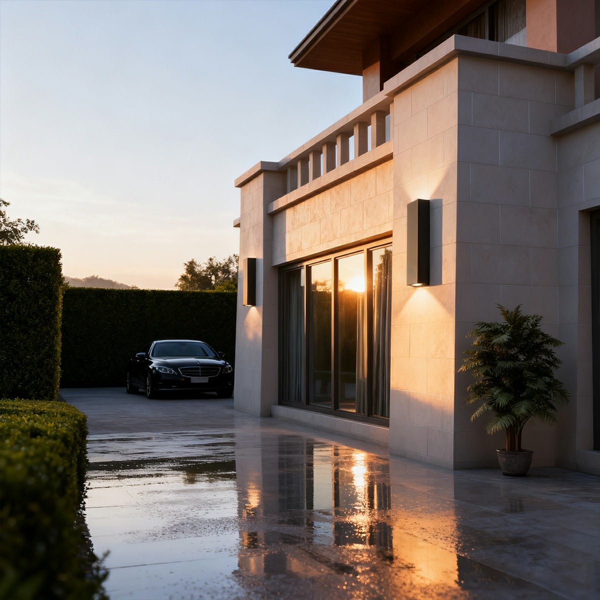Elara Haus Vertical Outdoor LED Wall Sconce