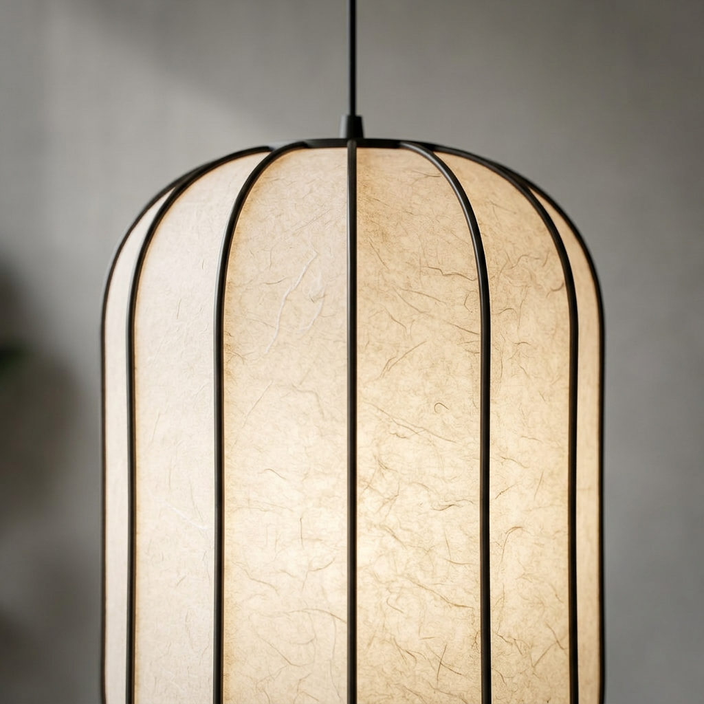 Elara Haus Vertical Oval Lantern Pendant Light with Exposed Wire Cage