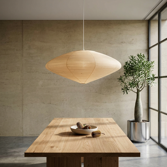 Elara Haus Wide Saucer Paper Lantern Pendant Light