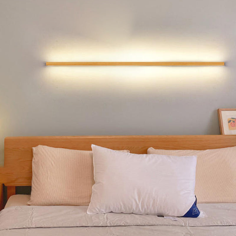 Japanese Simple Solid Wood Strip LED Wall Sconce Lamp 2