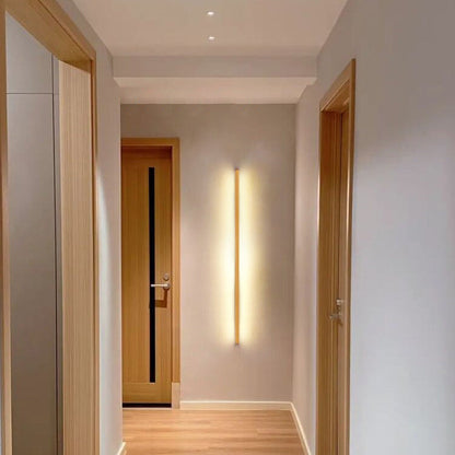 Japanese Simple Solid Wood Strip LED Wall Sconce Lamp 3