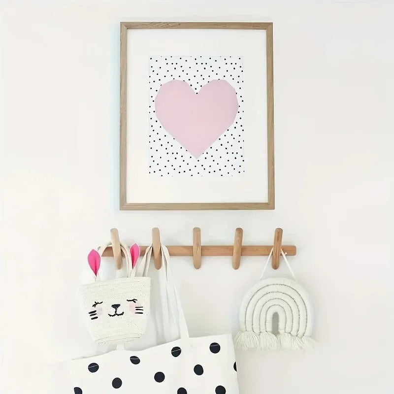 Elara Haus Wooden Wall Coat Rack with Angled Pegs