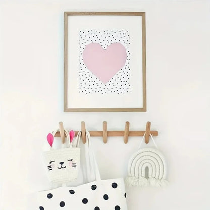 Elara Haus Wooden Wall Coat Rack with Angled Pegs