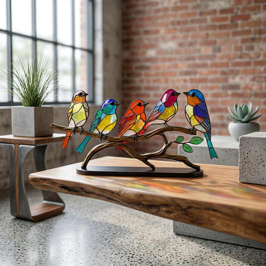 Elara Haus Birds on a Branch Desktop Tabletop Ornament